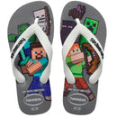 HAVAIANAS KIDS MINECRAFT FC  (CINZA ACO/ BRANCO)