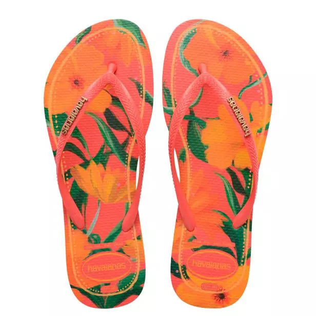 HAVAIANAS SLIM TROPICAL  (CORAL)