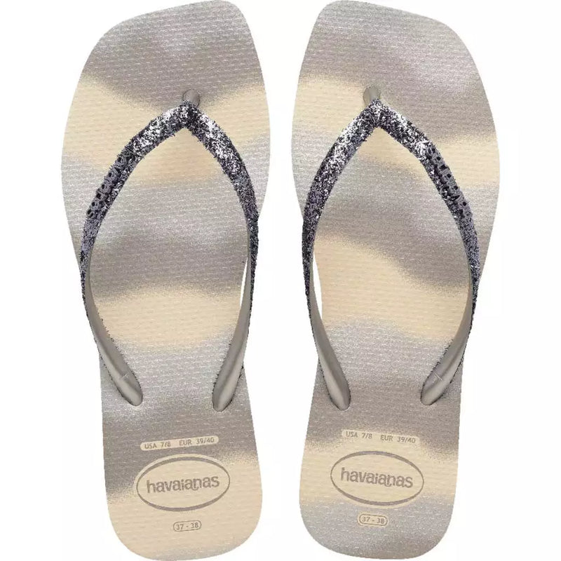 HAVAIANAS SLSQ GLT PRT FC BEGE PALHA/PRATA