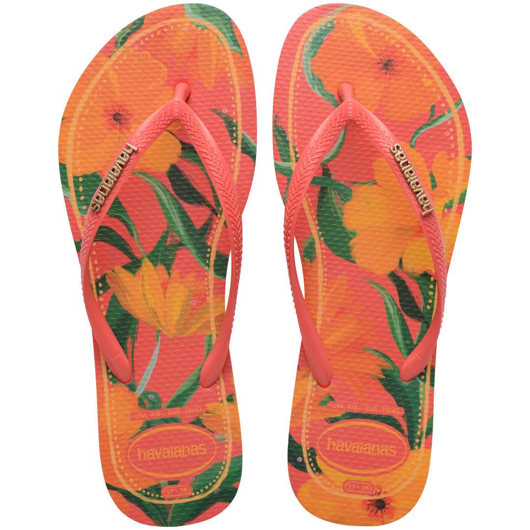 HAVAIANAS SLIM TROPICAL  (CORAL)
