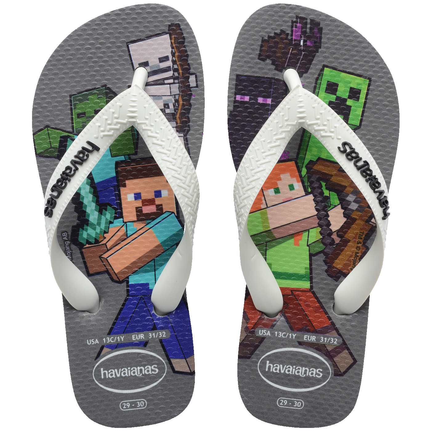 HAVAIANAS KIDS MINECRAFT FC  (CINZA ACO/ ...