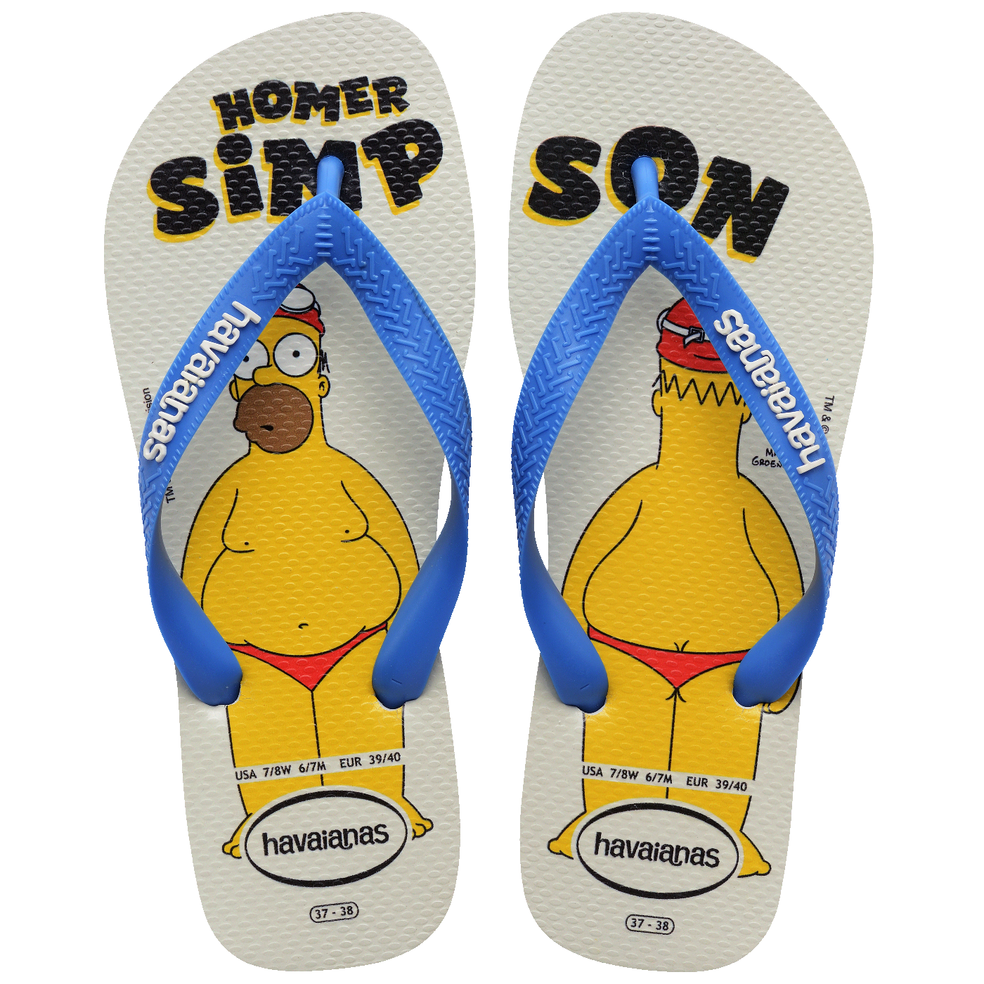HAVAIANAS SIMPSONS FC (BRANCO/AZUL)