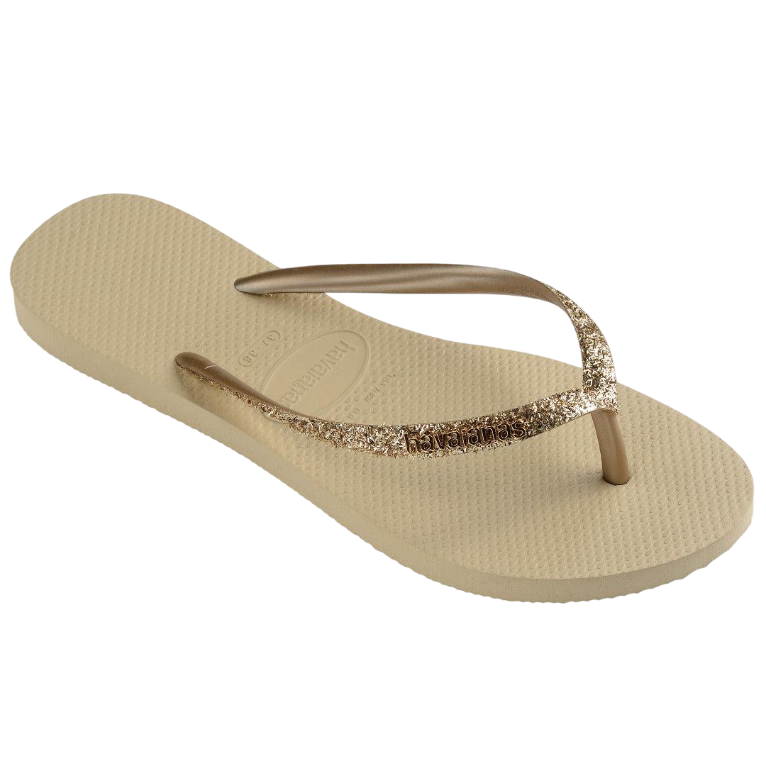 HAVAIANAS SLIM GLITTER II FC AREIA - FEMI...