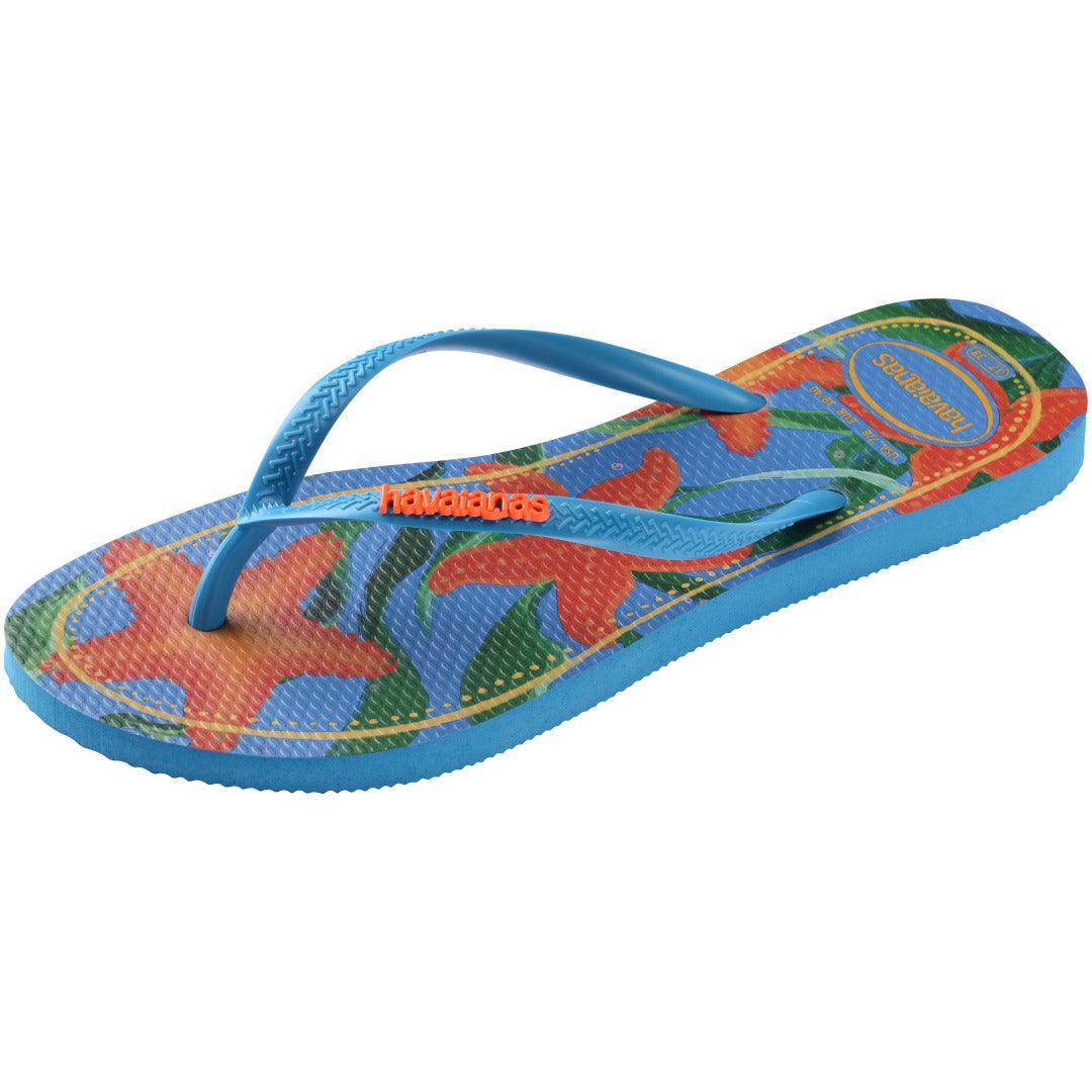 HAVAIANAS SLIM TROPICAL (TURQUESA)